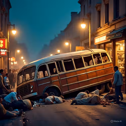Bus accident in Bengal in 1938