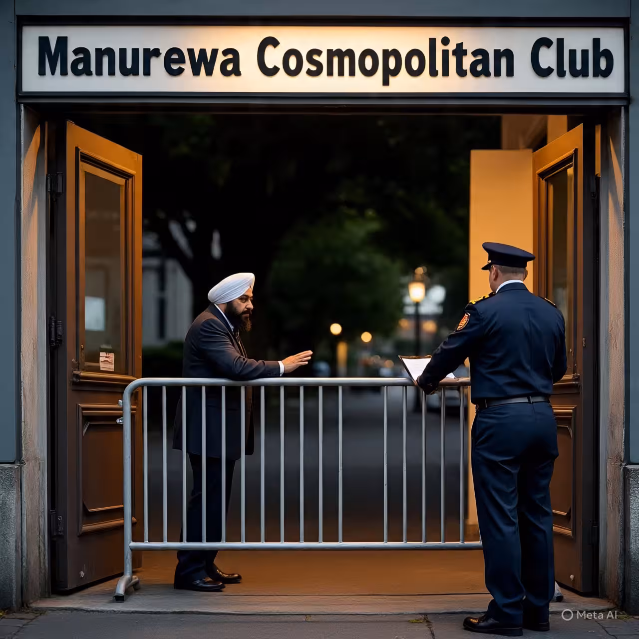 A Sikh being stoped on the Gate in New Zealand