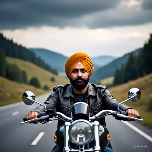 A Sikh driving motor cycle without helmet in New Zealand