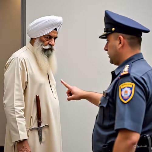 Sikhs in Italy 6 A Sokh wearning Kirpan and Italian Officer