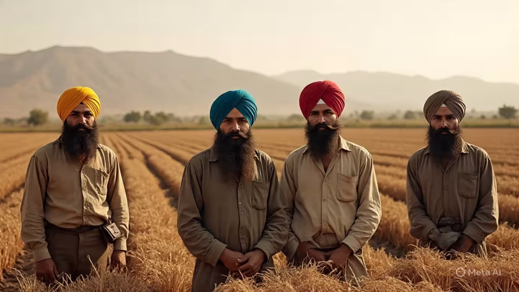 Sikh in Mexico doing farming